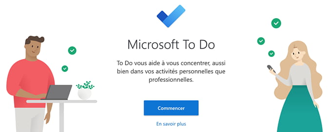 Capture écran de la page d'accueil du site Microsoft "To Do".